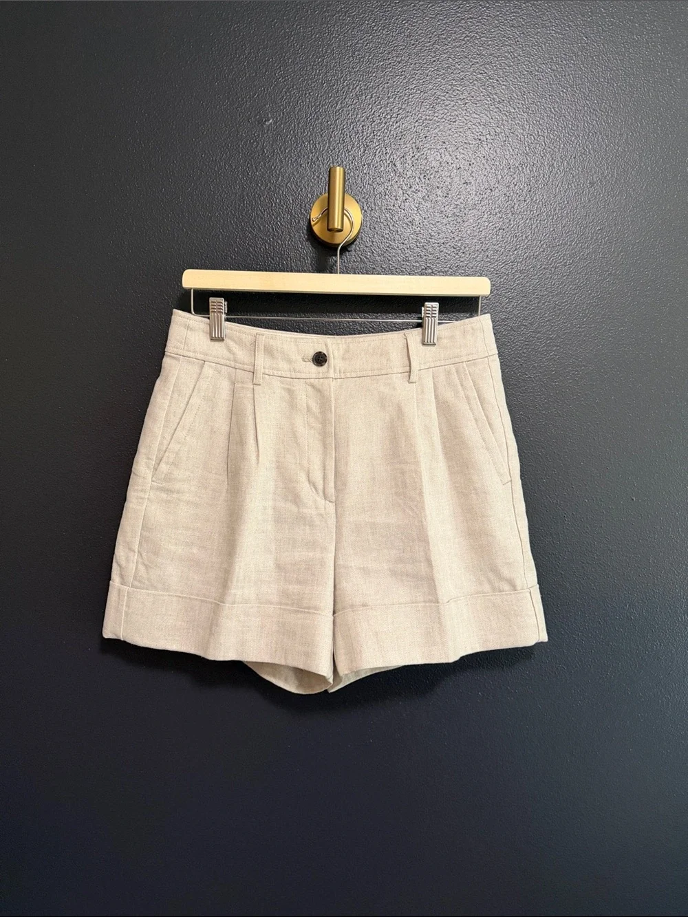 J.Crew Remi Shorts in Stretch Linen Blend Flax  Size 4